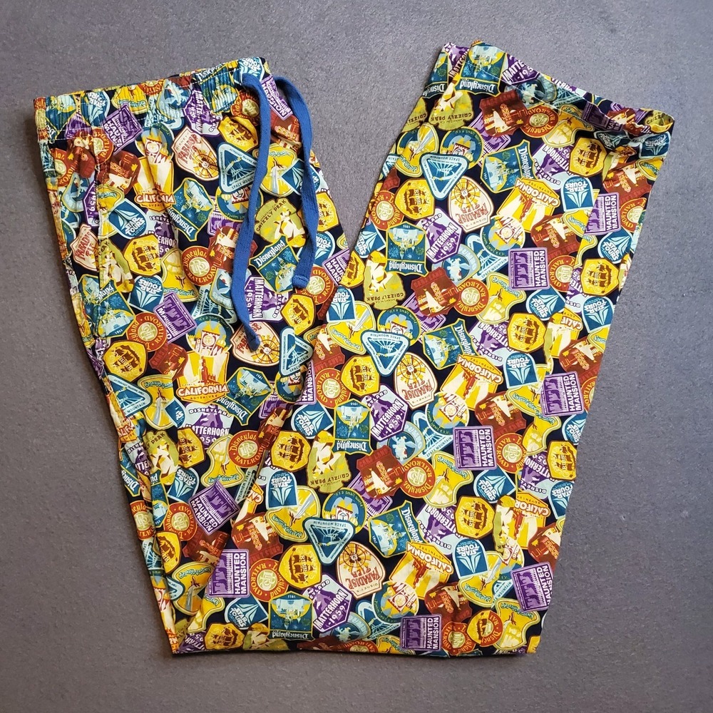 Disney Parks Disneyland Ride Attractions Print Lounge Pajama Pants Adult M